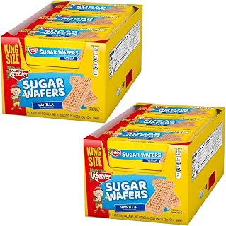 Keebler King Size Vanilla Sugar Wafers 4.4 Ounce, 9 Count Box, Pack of 2 (18 Total Packs Of Wafers)