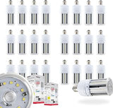 Satco #S49391, 22 Watt LED HID Replacement; 80 CRI; 5000K; Medium Base; Economy Hi-Pro 22W/LED/HP/850/100-277V/E26 Corncob LED Bulb, for Indoors and Outdoors, Home, Industrial, Commercial (24 Pack)