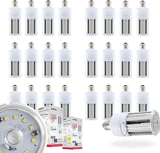 Satco #S49391, 22 Watt LED HID Replacement; 80 CRI; 5000K; Medium Base; Economy Hi-Pro 22W/LED/HP/850/100-277V/E26 Corncob LED Bulb, for Indoors and Outdoors, Home, Industrial, Commercial (24 Pack)