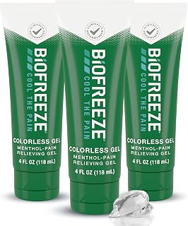 Biofreeze Pain Relief Gel, Colorless Menthol Gel, 4 FL OZ Tube (3 Pack)