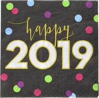 Creative Converting New Year Cheers Beverage Napkins, Multicolor