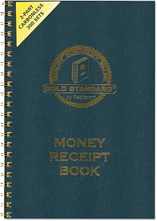 Rediform Gold Standard Money Receipt Book, Two-Part Carbonless, 7 x 2.75, 4 Forms/Sheet, 300 Forms Total