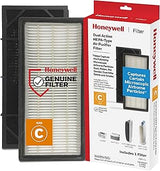 Honeywell Dual Action HEPA-Type Replacement C Filter - 1 Pack, HRF-C | Built-In Carbon Layer Helps Capture Airborne Particles While Reducing Household Odors