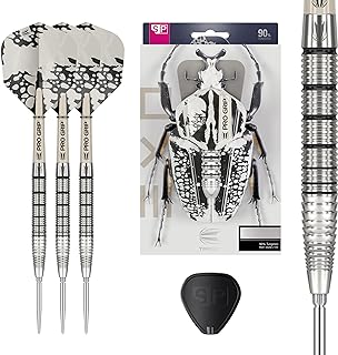 Target Darts EXO Edition 90% Tungsten Steel Tip Darts Set – 22g Barrel SP02 – Steel Tip Dart Sets, Swiss Point Darts with Pro Grip Shafts and No.6 Flights, SP Tool Included