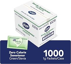 N'Joy Zero Calorie Sweetener | Green Stevia Packets | 1000 Count | Kosher | Gluten Free and Sodium Free