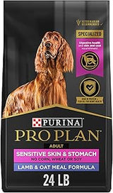 Purina Pro Plan Sensitive Skin & Stomach Dry Dog Food, Real Lamb, 24 lb Bag