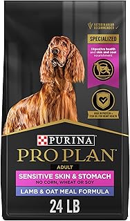 Purina Pro Plan Sensitive Skin & Stomach Dry Dog Food, Real Lamb, 24 lb Bag