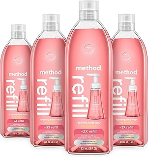 Method Foaming Hand Wash Refill, Pink Grapefruit, 28 fl oz, 4 pack