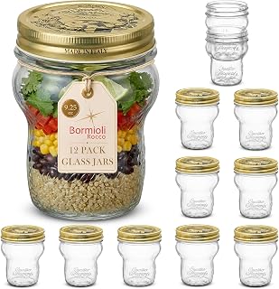 Bormioli Rocco Quattro Stagioni Stacking Jar - ClearGold, Set of 12