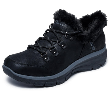Women's Easy Going - Fall Adventures Slip-in Bootie by Skechers – 8, Faux Leather, Black, Model 167875-BLK