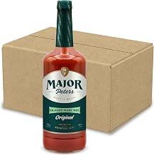 Major Peters' Premium, Full Body Bloody Mary Mix, Only Add Spirits & Garnishes for Ideal Drink, Original (32 Fl Ounce, Pack of 12)