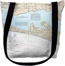 Betsy Drake TY11388RM 16 x 16 in. Santa Rosa Beach Florida Nautical Map Tote Bag - Medium
