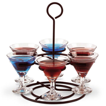 Traex Circle Flight Wire Caddy for Small Martini Glass by Vollrath – Wire, Black, Model WR-1026-06