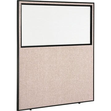 Office Partition Panel with Partial Window by Global Industrial – Alloy Steel, Tan, Model OFP060R-96W-TN