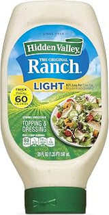 Hidden Valley Easy Squeeze Original Ranch Light Salad Dressing & Topping, Gluten Free - 20 Ounce Bottle (Package May Vary)
