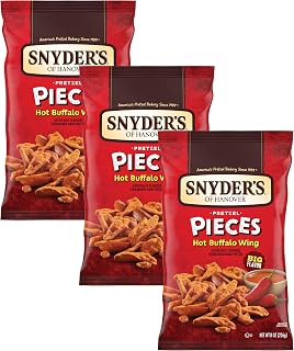 Snyder's of Hanover Pretzel Pieces, Hot Buffalo Wing, 8 Oz (Pack of 3)