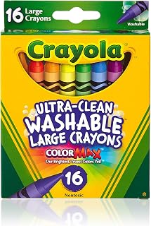 Crayola Ultra Clean Washable Crayons, Large Crayons for Toddlers, 16 Count, Gifts for Kids