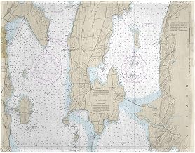 South Hero Island, VT Nautical Map Place Mat Set of 4