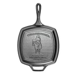 Yellowstone Cast Iron Grill Pan by Lodge – Yellowstone 10.5" Square Grill Pan, 12.0 ounces, Cast Iron, Black, Model L8SGPYW