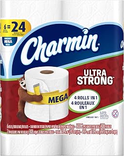 Charmin Ultra Strong Toilet Paper 6 Mega Rolls = 24 Regular Rolls