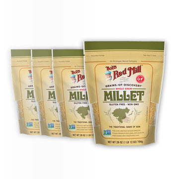 Whole Grain Millet by Bob's Red Mill – 28 Ounce (Pack of 4), Natural, Pack of 4, Model P101182