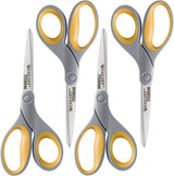 8-Inch Titanium Bonded Scissors for Home by Westcott – 48-Pack, Stainless Steel, Gray/Yellow, Pack of 48, Model 17598