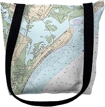 Betsy Drake TY12318ONM 16 x 16 in. Ocean City New Jersey Nautical Map Tote Bag - Medium