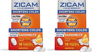 Zicam Cold Remedy Zinc Rapidmelts | Orange Cream Flavor | Shortens Cold Duration | Sugar-Free | Homeopathic