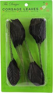 Reliant Ribbon FT-MA3840 Floral Accessories - Traditional Corsage Leaves Rd, 2-1/4 Inch, Black