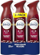 Febreze Odor-Fighting Air Freshener Spray, Room Spray, Cranberry Crumble Air Mist, 8.1 oz, 3ct