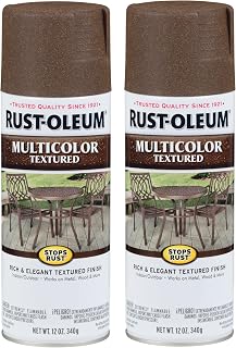 Rust-Oleum Stops Rust Multi-Color Textured Spray Paint, Autumn Brown | Rust Resistant, Indoor and Outdoor Durability, Beautiful Finish on Metal, Wood and More, Sprays from Any Angle, 2 Pack