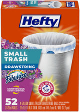 4 Gallon Small Trash Bags by Hefty – 52 Count (Pack of 1), 4.0 gallons, PE, White, Model E88528