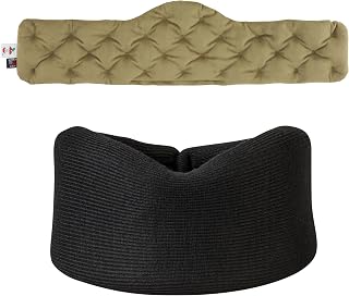 Core Products Soft Foam Cervical Collar Neck Support Brace, Black, Small Fits 1.8-2.2 inch Height MicroBeads Moist Heat Therapy Pack, 5"x25"