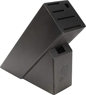 Shun Slimline Knife Block, 6-Slot | Knife Holder, Made from Dark-Stained Rubberwood, Kitchen Storage