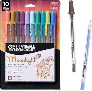 Sakura Gelly Roll Moonlight 10 Gel Pens, Assorted, Bold Line, 10 Pack