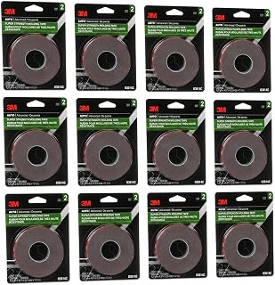 3M Super Strength Molding Tape 3614, 1/2 in x 15 ft, 12 Rolls | Double Sided Automotive Adhesive for Car Trim, Emblems and Badges, Bonds Metal, Plastic, Carbon Fiber