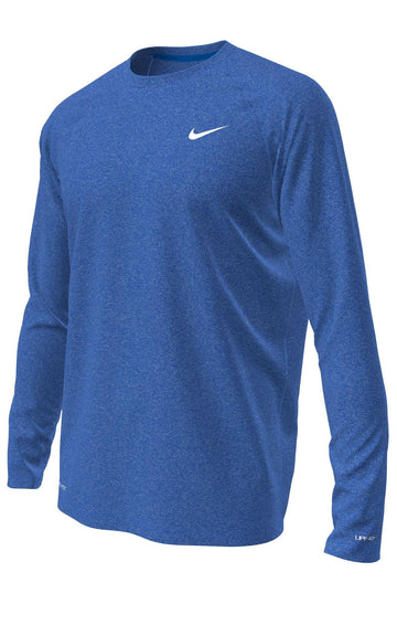 Men's Hydroguard Heather Long Sleeve Game Royal Medium by Nike – Polyester, Game Royal, Model NESSH590