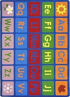 Joy Carpets Any Day Alphabet Area Rug in Color Multi, 10'9" x 13'2"