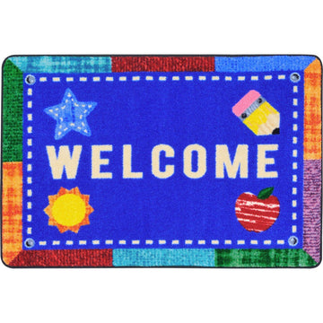 Alphabet Upcycle 2'8" x 3'11" Area Rug in Color Multi by Joy Carpets – 2'8" x 3'11" (Rectangular), Nylon, Multi Color, Model 1938A