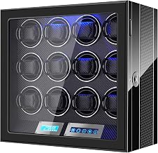 9/12-Slot Watch Winder for Automatic Watches – Ultra-Quiet Japanese Motors, Built-in LED Illumination, LCD Touchscreen Control, Equipped with Adjustable Watch Pillows, Ideal Gift for Watch Enthusiasts