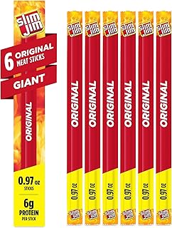 Slim Jim Giant Smoked Jerky Sticks, Original Flavor, 0.97 oz., 6-ct