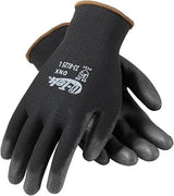 G-Tek 33-B125/L, Seamless Knit Nylon Blend Glove with Polyurethane Coated Flat Grip on Palm & Fingers - Touchscreen