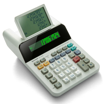 Compact Cordless Paperless Business Calculator () by Sharp – Compact, Plastic, White, Model EL-1501