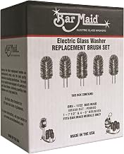 Bar Maid BRS-1722 Replacement Brush Set for Electric Glass Washer, Includes Four 6 Inch Brushes and One 7.5 Inch Brush, Original OEM Fit, Retail Box, Compatible with Bar Maid Electric Units | Full replacement set, Fast installation, Dependable cleaning, Great for Glassware, Bar Sinks and High-volume Service