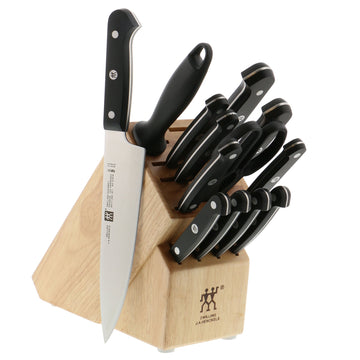 ZWILLING Gourmet 14-pc Knife Block Set by HENCKELS – 14-pc, Stainless Steel, Black, Pack of 14, Model 36131-006