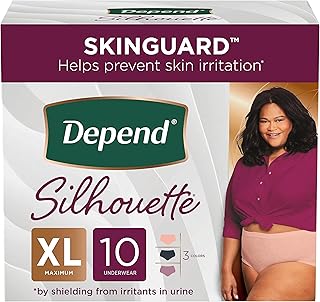 Depend Silhouette Disposable Underwear Female Waistband Style X-Large, 54238, 10 Ct