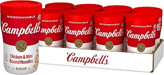 Campbell's Sipping Soup, Chicken & Mini Round Noodle Soup, 10.75 Oz Microwavable Cup (Case of 8)