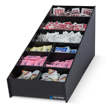 Condiment and Straw Organizer L2900GR - 1 Each by San Jamar – 2.5 kilograms, Polystyrene, Black