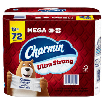 Ultra Strong Toilet Paper 18 Mega Rolls by Charmin – 242 sheet (Pack of 18), Bamboo, White, Pack of 18, Model 80369893