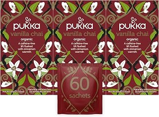 Pukka Organic Tea Bags, Vanilla Chai Herbal Tea, 20 Tea Bags(Pack of 3)